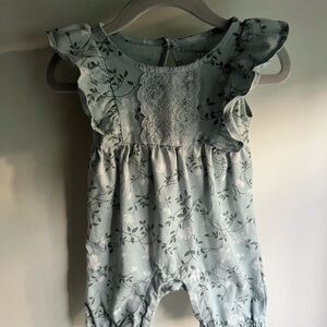 Catherine Malandrino Infant Green Floral Jumpsuit